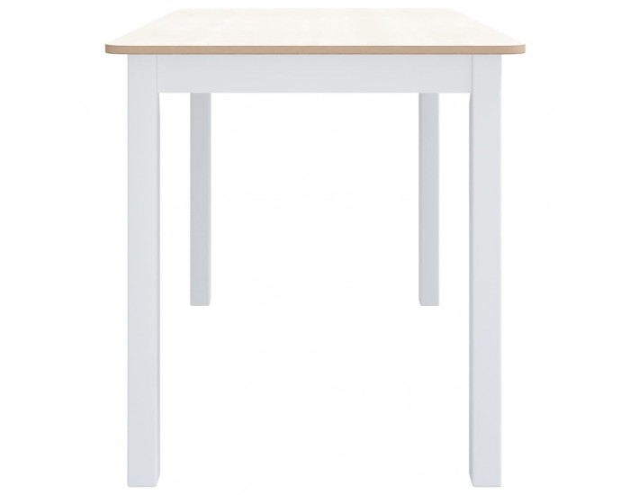 Sonata H Трапезна маса бяло и кафяво 114x71x75 cм каучуково дърво масив