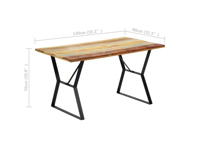 Sonata H Трапезна маса, 140x80x76 cм, регенерирано дърво масив