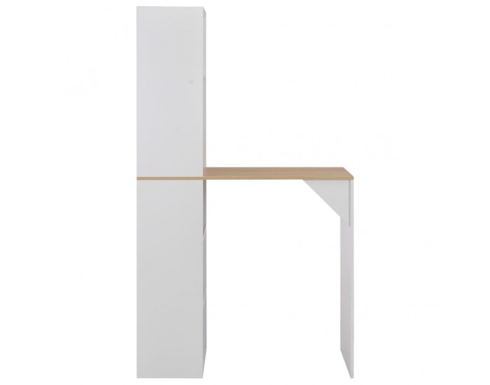 Sonata H Бар маса с шкаф, бяла, 115x59x200 см