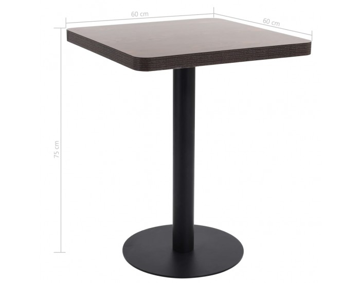 Sonata H Бистро маса, тъмнокафява, 60x60 см, МДФ