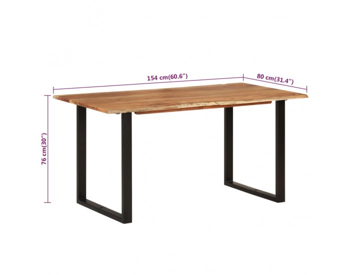 Sonata H Трапезна маса, 154x80x76 см, акациево дърво масив