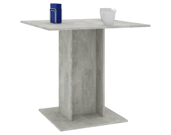 Sonata H Трапезна маса, бетонно сива, 80x80x75 см, инженерно дърво