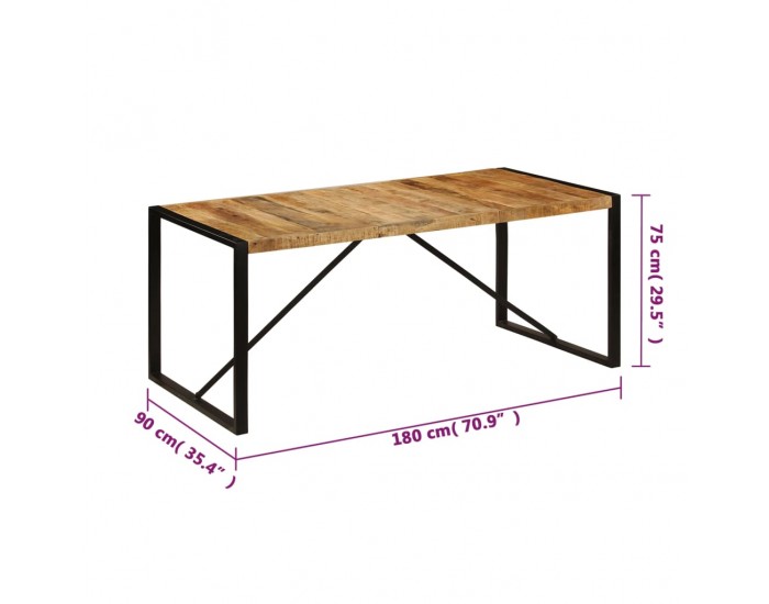 Sonata H Трапезна маса, 180x90x75 cм, мангово дърво масив