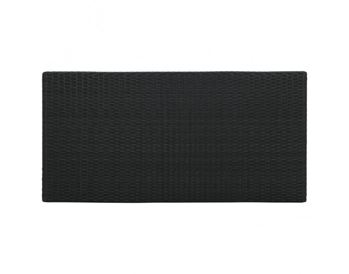 Sonata H Бар маса с шкаф за съхранение, черна, 120x60x110 см, полиратан