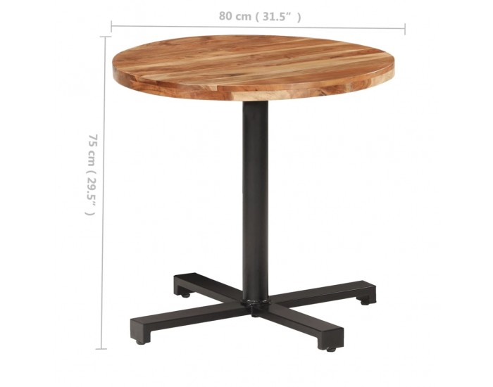 Sonata H Бистро маса, кръгла, Ø80x75 cм, акациево дърво масив