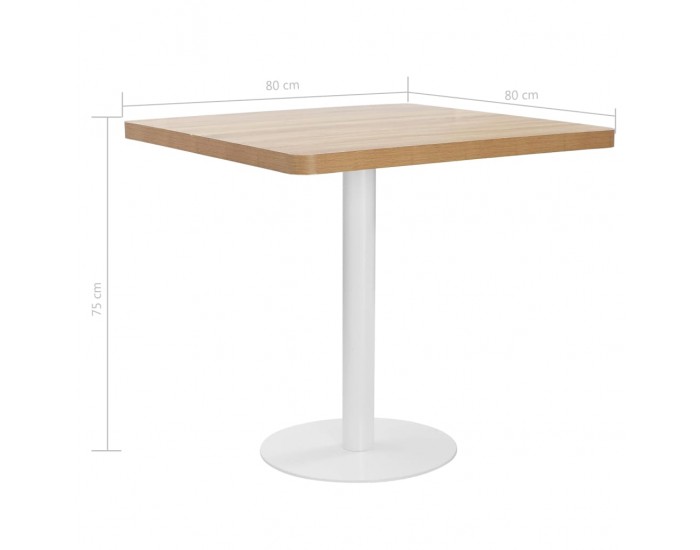 Sonata H Бистро маса, светлокафява, 80x80 см, МДФ