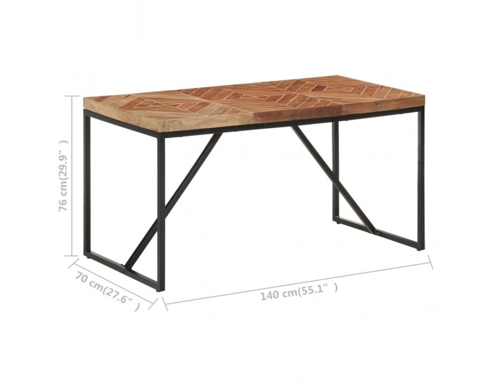 Sonata H Трапезна маса, 140x70x76 cм, акациево и мангово дърво масив