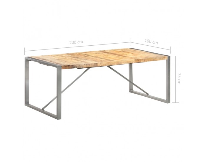 Sonata H Трапезна маса, 200x100x75 cм, грубо мангово дърво масив