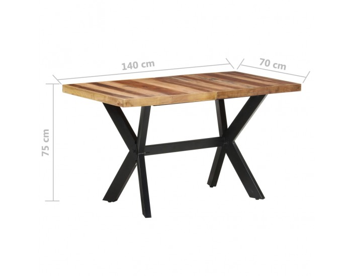 Sonata H Трапезна маса, 140x70x75 см, масивно дърво с меден финиш