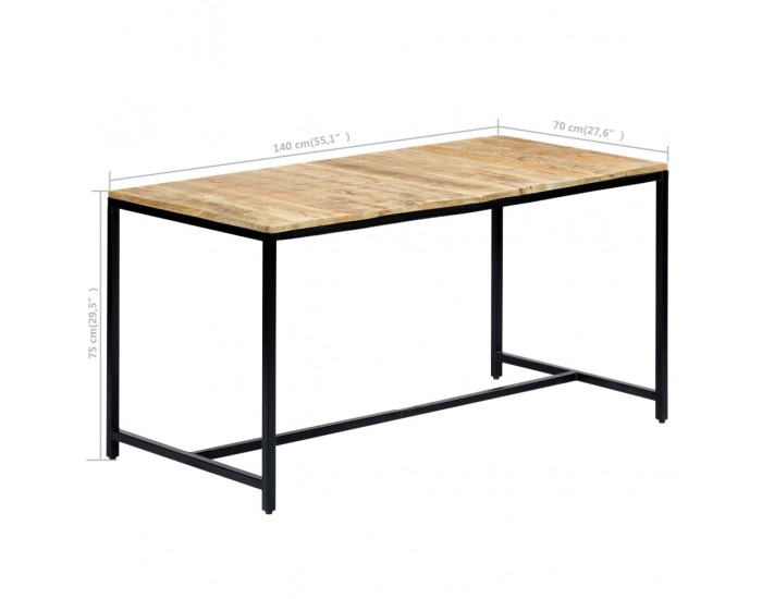 Sonata H Трапезна маса, 140x70x75 cм, грубо мангово дърво масив