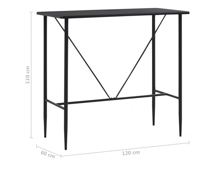 Sonata H Бар маса, черна, 120x60x110 см, МДФ