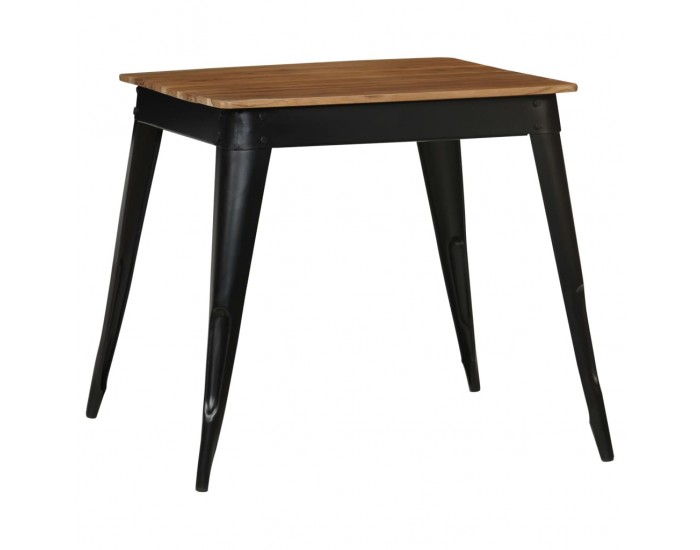 Sonata H Трапезна маса, акациево дърво масив и стомана, 75x75x76 cм