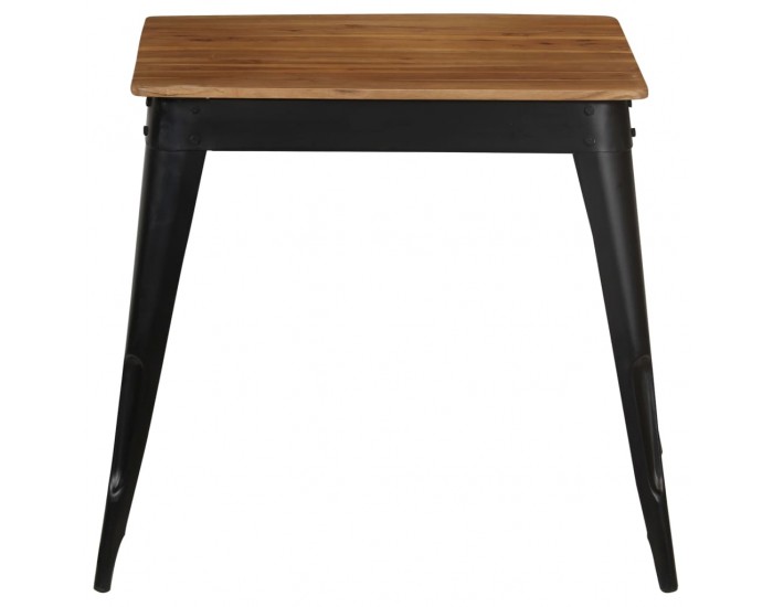 Sonata H Трапезна маса, акациево дърво масив и стомана, 75x75x76 cм