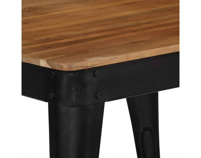 Sonata H Трапезна маса, акациево дърво масив и стомана, 75x75x76 cм