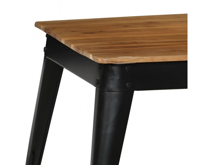 Sonata H Трапезна маса, акациево дърво масив и стомана, 75x75x76 cм