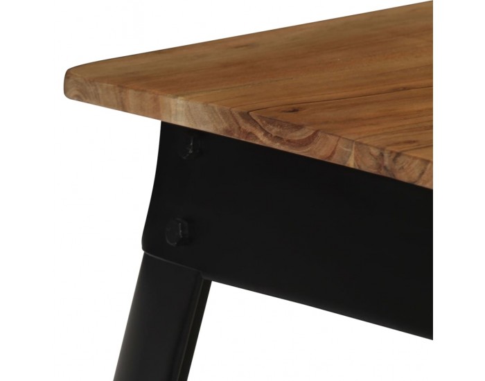 Sonata H Трапезна маса, акациево дърво масив и стомана, 75x75x76 cм