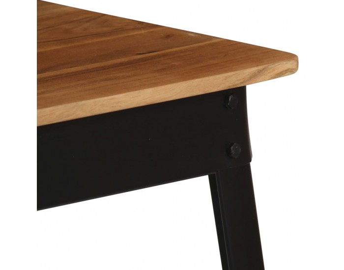 Sonata H Трапезна маса, акациево дърво масив и стомана, 75x75x76 cм