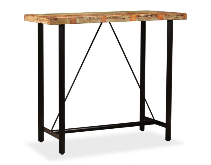 Sonata H Бар маса, регенерирано дърво масив, 120x60x107 см