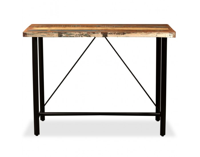 Sonata H Бар маса, регенерирано дърво масив, 120x60x107 см