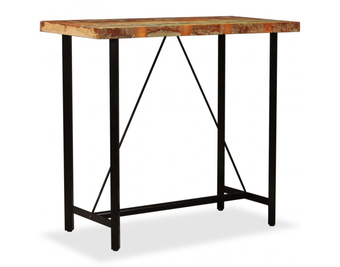 Sonata H Бар маса, регенерирано дърво масив, 120x60x107 см