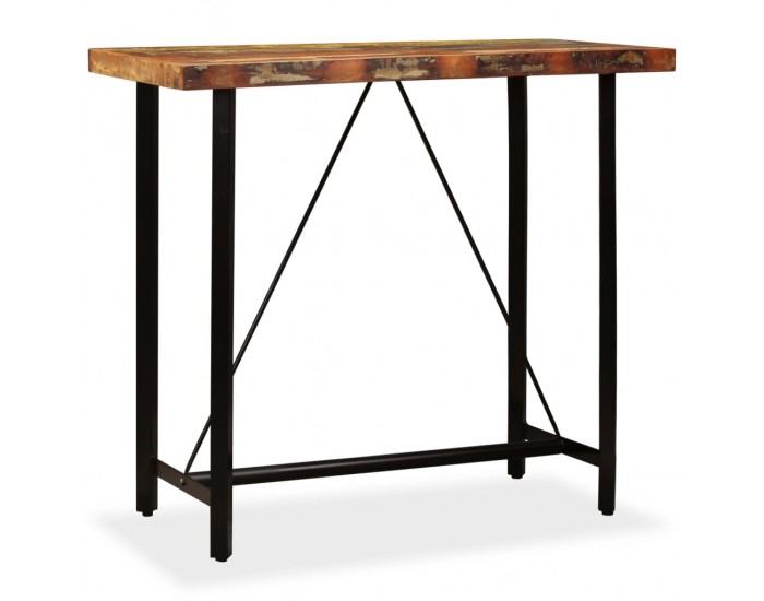 Sonata H Бар маса, регенерирано дърво масив, 120x60x107 см