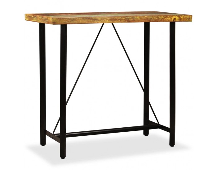 Sonata H Бар маса, регенерирано дърво масив, 120x60x107 см