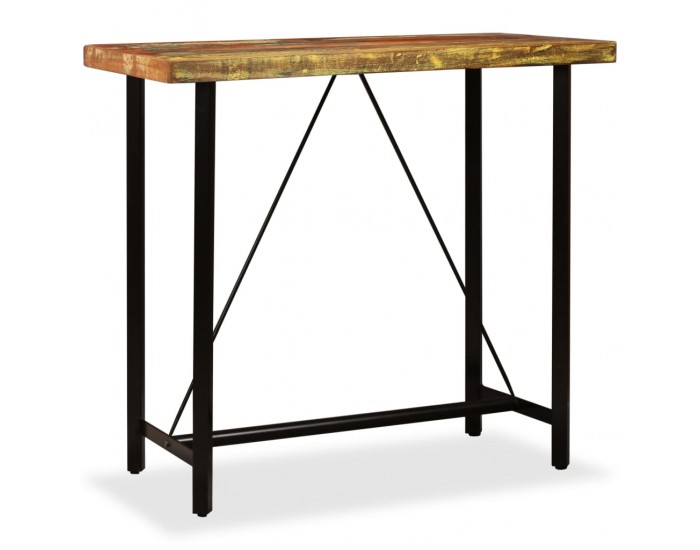 Sonata H Бар маса, регенерирано дърво масив, 120x60x107 см