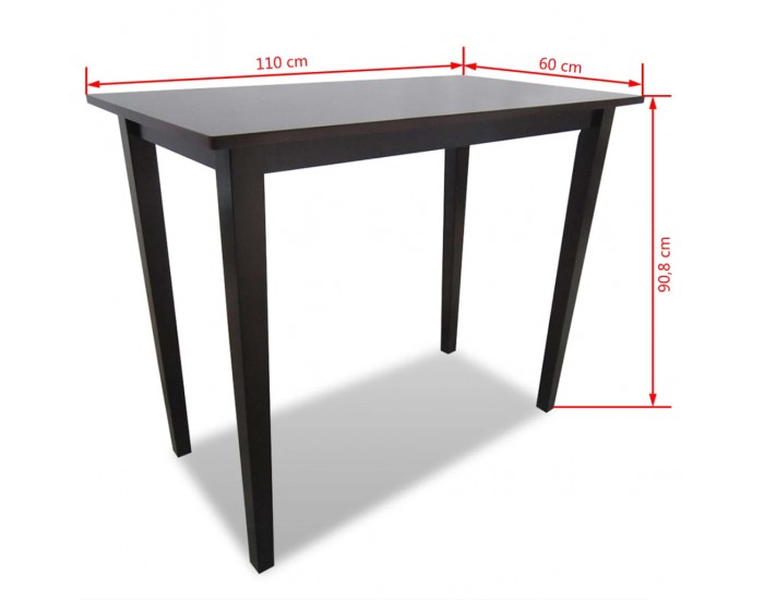 Sonata H Дървена бар маса, кафява