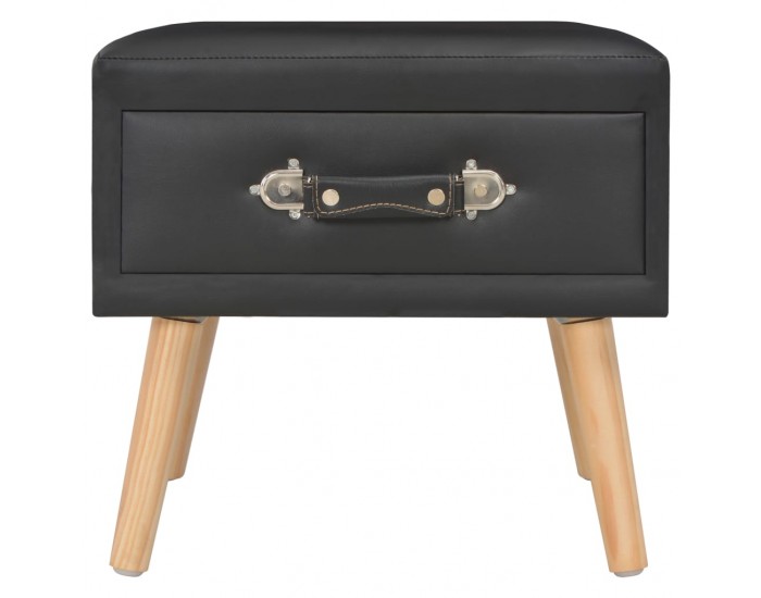 Sonata H Нощни шкафчета, 2 бр, черни, 40x35x40 см, изкуствена кожа