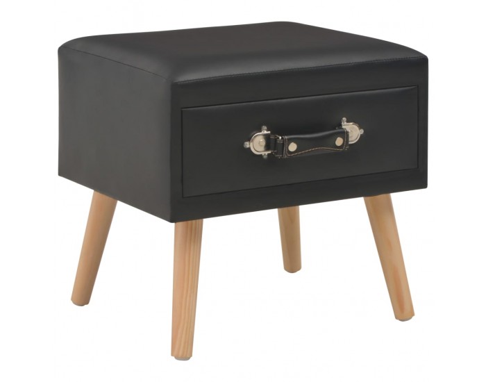 Sonata H Нощни шкафчета, 2 бр, черни, 40x35x40 см, изкуствена кожа