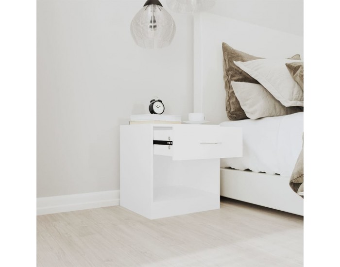 Sonata H Нощни шкафче с чекмедже, 2 бр, бяло