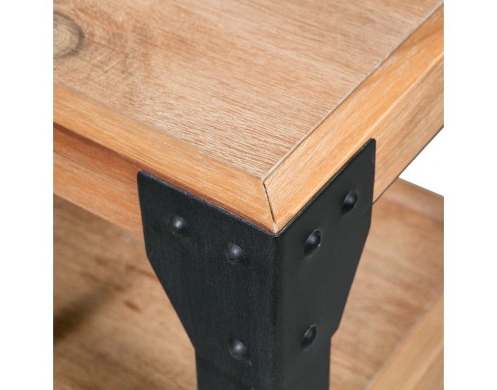 Sonata H Нощно шкафче, акациево дърво масив, стомана, 40x30x54 cм