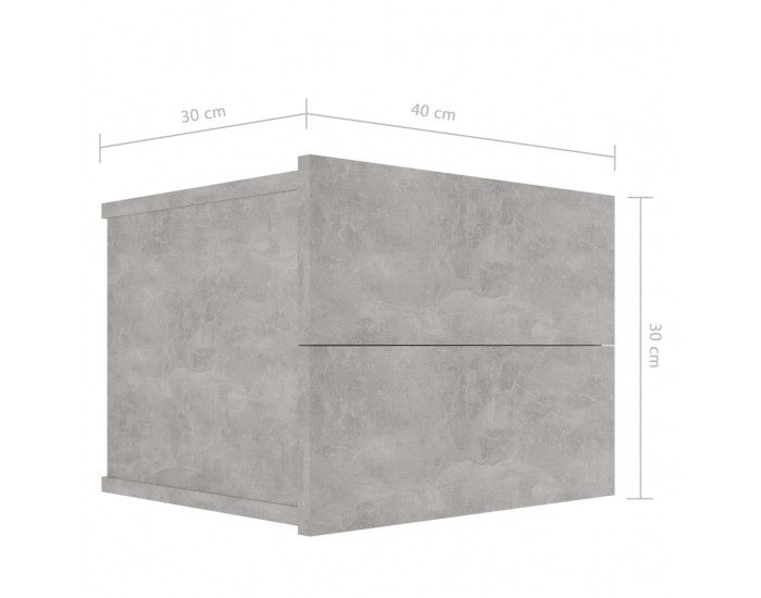 Sonata H Нощно шкафче, бетонно сиво, 40x30x30 см, инженерно дърво