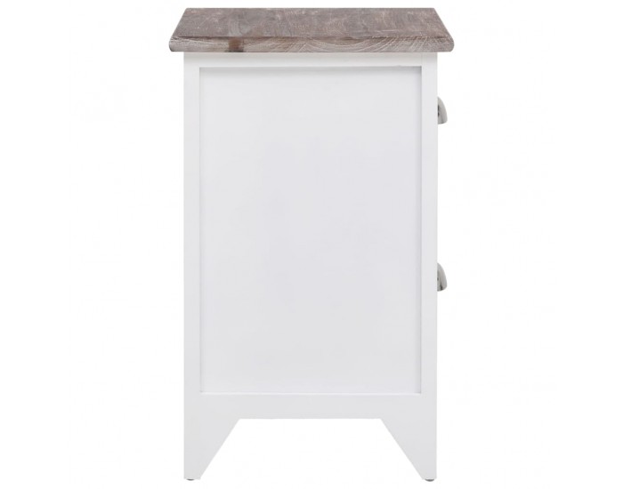 Sonata H Нощно шкафче с 2 чекмеджета, 2 бр, кафяво и бяло