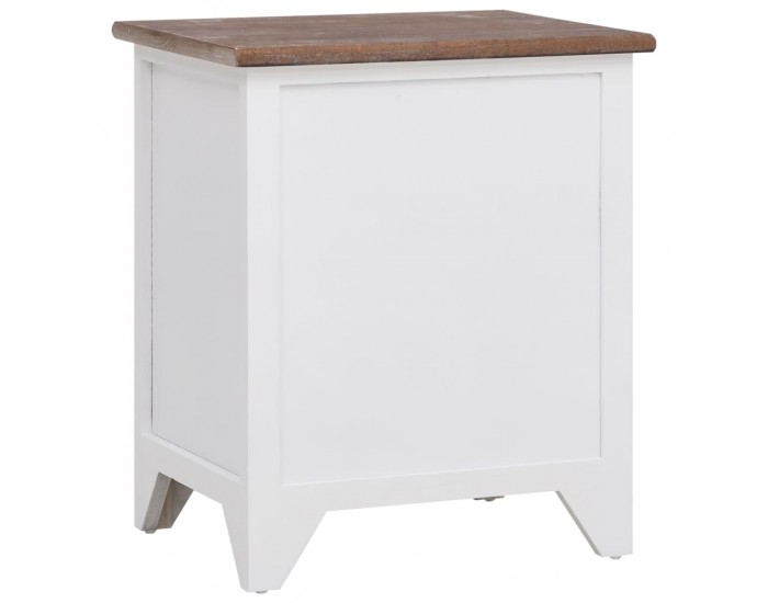 Sonata H Нощно шкафче с 2 чекмеджета, 2 бр, кафяво и бяло