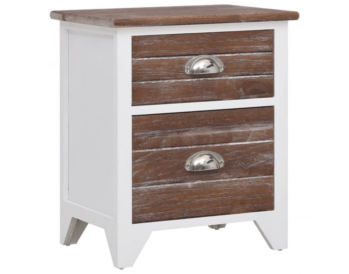 Sonata H Нощно шкафче с 2 чекмеджета, 2 бр, кафяво и бяло