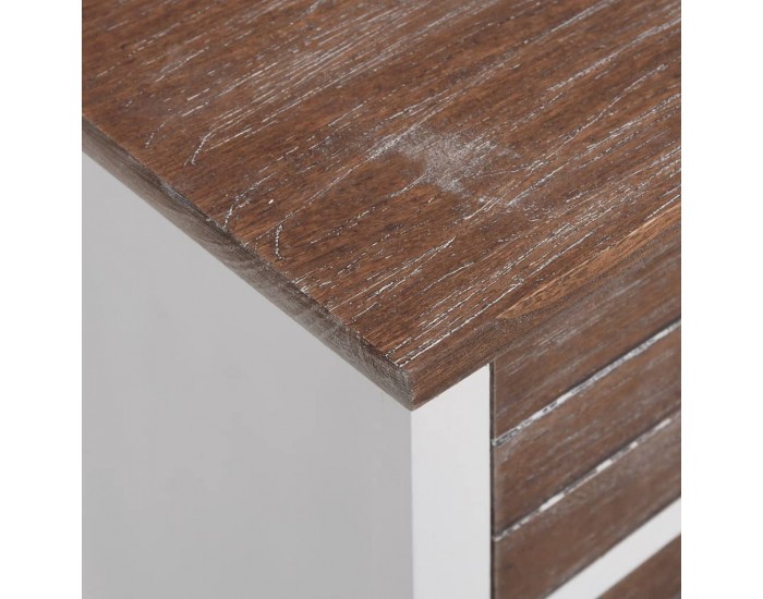 Sonata H Нощно шкафче с 2 чекмеджета, 2 бр, кафяво и бяло