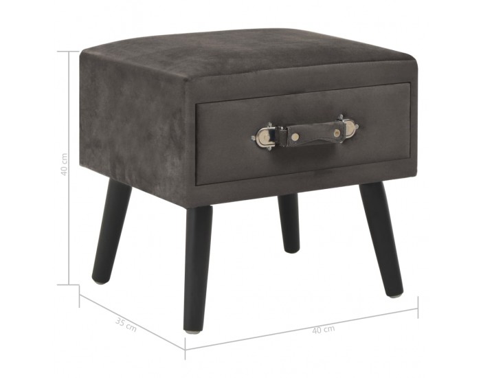 Sonata H Нощни шкафчета, 2 бр, сиви, 40x35x40 см, кадифе