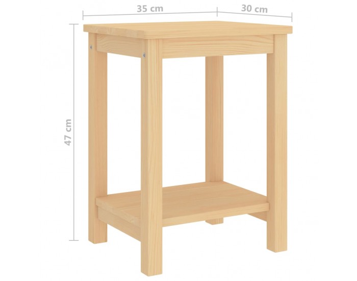 Sonata H Нощно шкафче, естествен, 35x30x47 см, бор масив