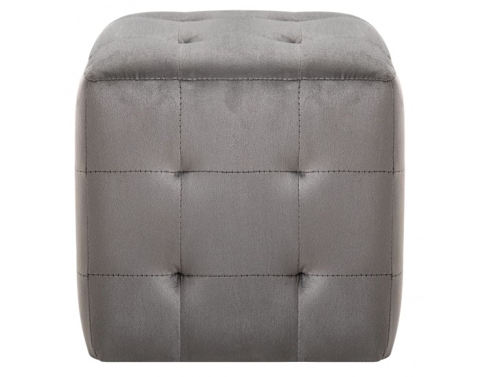 Sonata H Нощни шкафчета, 2 бр, сиви, 30x30x30 см, кадифен текстил