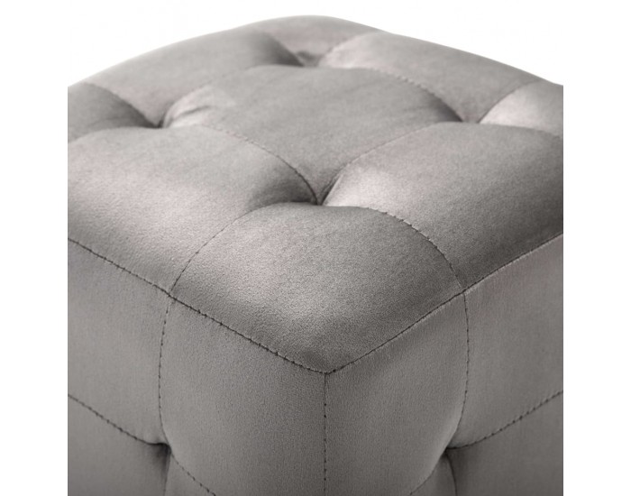 Sonata H Нощни шкафчета, 2 бр, сиви, 30x30x30 см, кадифен текстил