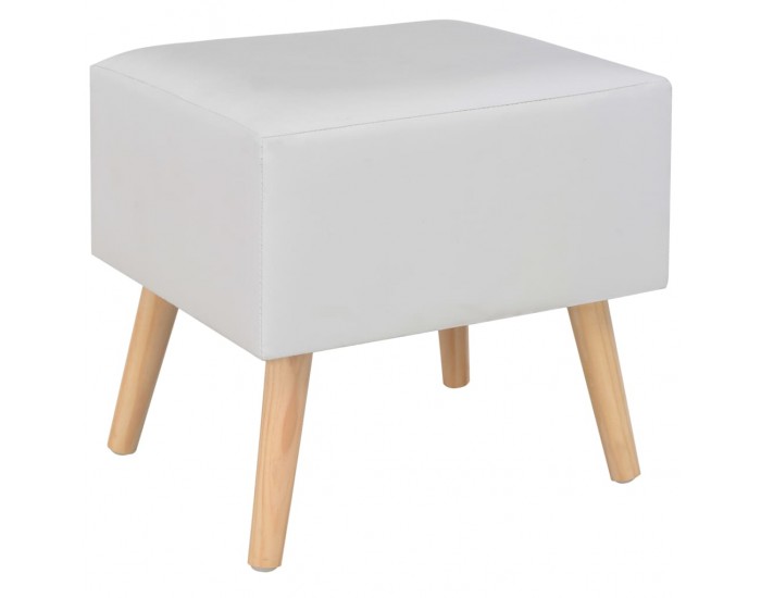 Sonata H Нощно шкафче, бяло, 40x35x40 см, изкуствена кожа