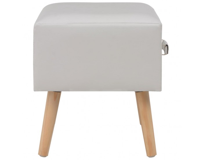 Sonata H Нощно шкафче, бяло, 40x35x40 см, изкуствена кожа