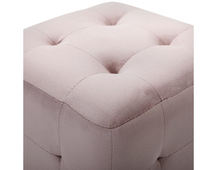 Sonata H Нощни шкафчета, 2 бр, розови, 30x30x30 см, кадифен текстил