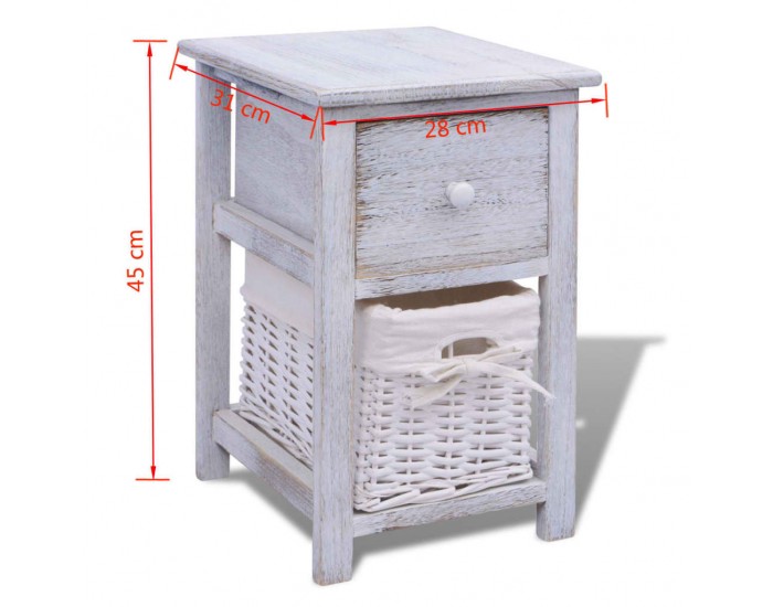 Sonata H Нощно шкафче, дърво, бяло