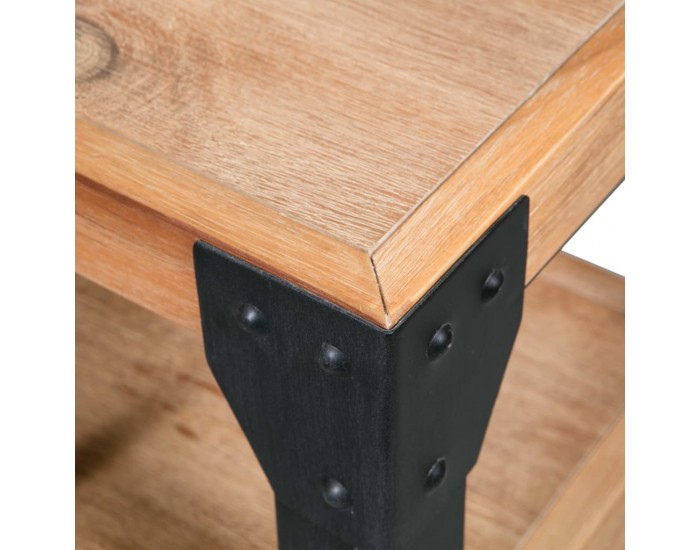 Sonata H Нощни шкафчета, 2 бр, акация масив, стомана, 40x30x54 cм