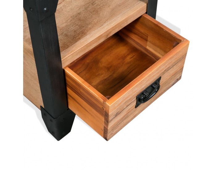 Sonata H Нощни шкафчета, 2 бр, акация масив, стомана, 40x30x54 cм