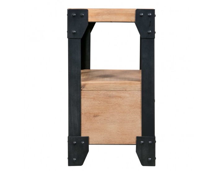 Sonata H Нощни шкафчета, 2 бр, акация масив, стомана, 40x30x54 cм