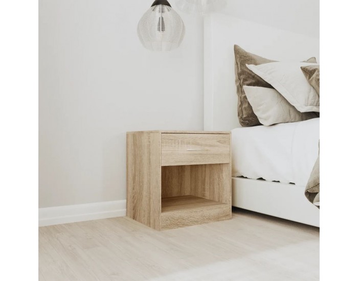 Sonata H Нощно шкафче с чекмедже, 2 бр, цвят дъб