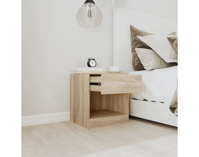 Sonata H Нощно шкафче с чекмедже, 2 бр, цвят дъб